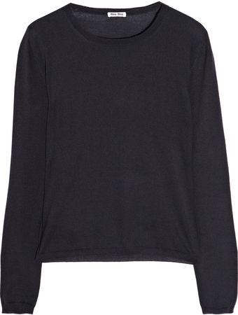 Miu Miu Cashmere and Silkblend Sweater - Lyst