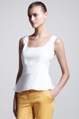Philosophy di Alberta Ferretti Sleeveless Poplin Peplum Top