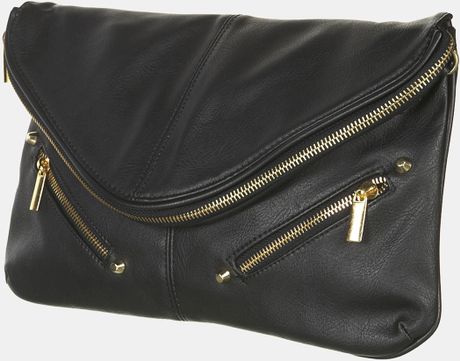 Topshop Zip Envelope Convertible Clutch in Black - Lyst