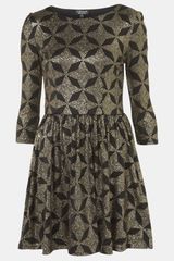 Topshop Glitter Print Skater Dress
