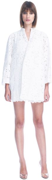 Valentino  Piquet Ricamato Bouquet Caban - Lyst