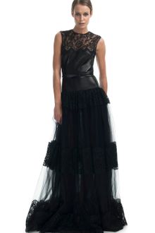 Valentino  Leather Bodice Gown - Lyst