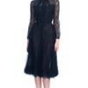 Valentino  Lace Long Sleeve Dress in Black (nero/cipria) - Lyst