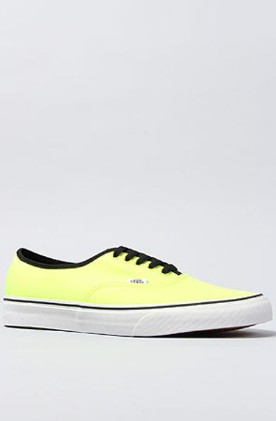 neon yellow vans shoes