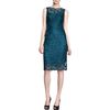 Dolce & Gabbana Lace Overlay Sheath Dress in Blue (petrol) - Lyst