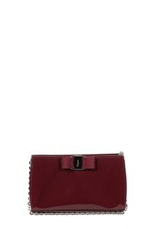 Ferragamo Eco Patent Leather Bow Chain Bag - Lyst