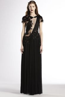 Gucci Floral-Embroidered Tulle Gown - Lyst