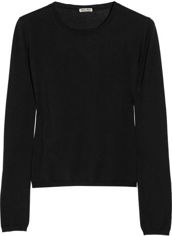 Miu Miu Cashmere and Silk Blend Sweater - Lyst
