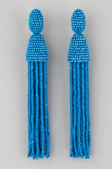 Oscar de la Renta Long Beaded Tassel Earrings - Lyst