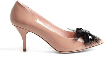 RED Valentino Nude Pointed Toe Patent Leather Stilettos - Lyst
