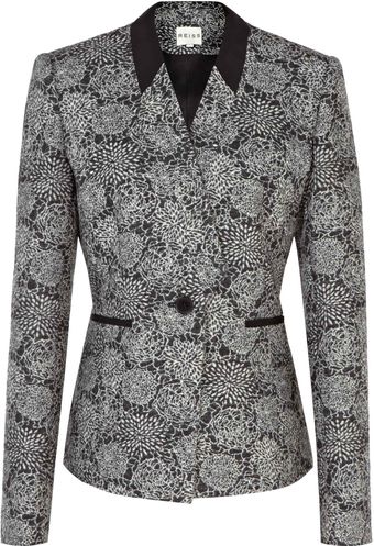 Reiss Cut Away Jacquard Jacket - Lyst