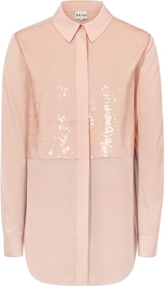 Reiss Contrast Fabric Shirt - Lyst