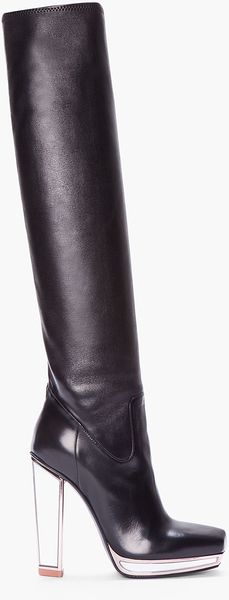 Yves Saint Laurent Kneehigh Mirrored Tabita Boot - Lyst