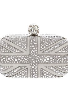 Alexander McQueen Studded Union Jack Skull Box Clutch - Lyst