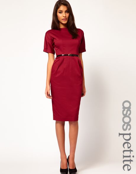 asos-burgundy-pencil-dress-in-wiggle-sha