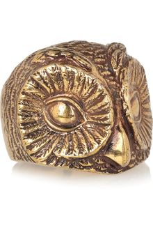 Burberry Shoes & Accessories Burnished Goldtone Owl Ring - Lyst
