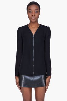 Cushnie Et Ochs Black Sheer Silk Blouse - Lyst