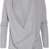 Donna Karan New York Draped Crossfront Cashmere Sweater in Gray - Lyst