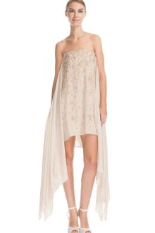 Elie Saab Vanilla Strapless Silk Georgette Embroidered Dress - Lyst