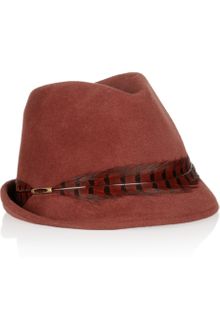 Eugenia Kim Craig Feather Trimmed Rabbit Felt Fedora - Lyst