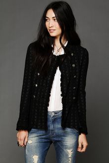 Free People Cable Knit Peplum Jacket - Lyst