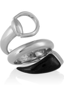 Gucci Sterling Silver and Horn Horsebit Ring - Lyst
