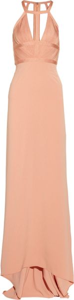 Hervé Léger Cutout Bandage Gown in Pink (blush) - Lyst