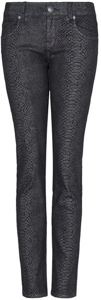 Mango Snake Skin Print Slimfit Jeans - Lyst