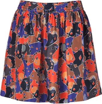 Marc By Marc Jacobs Flamingo Red Multi Silk Nata Camouflage Skirt - Lyst