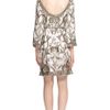 Marchesa Embroidered Sequin Tunic with Self Belt in White (white/silver) - Lyst