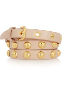 Miu Miu Studded Leather Skinny Belt - Lyst