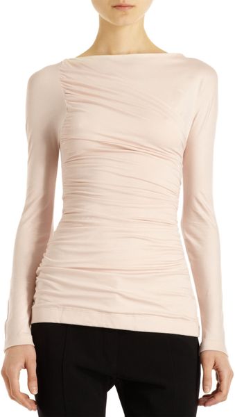 Narciso Rodriguez Ruched Long Sleeve Top - Lyst