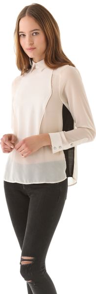 Rag & Bone Back Button Tux Shirt in White (ivory) - Lyst