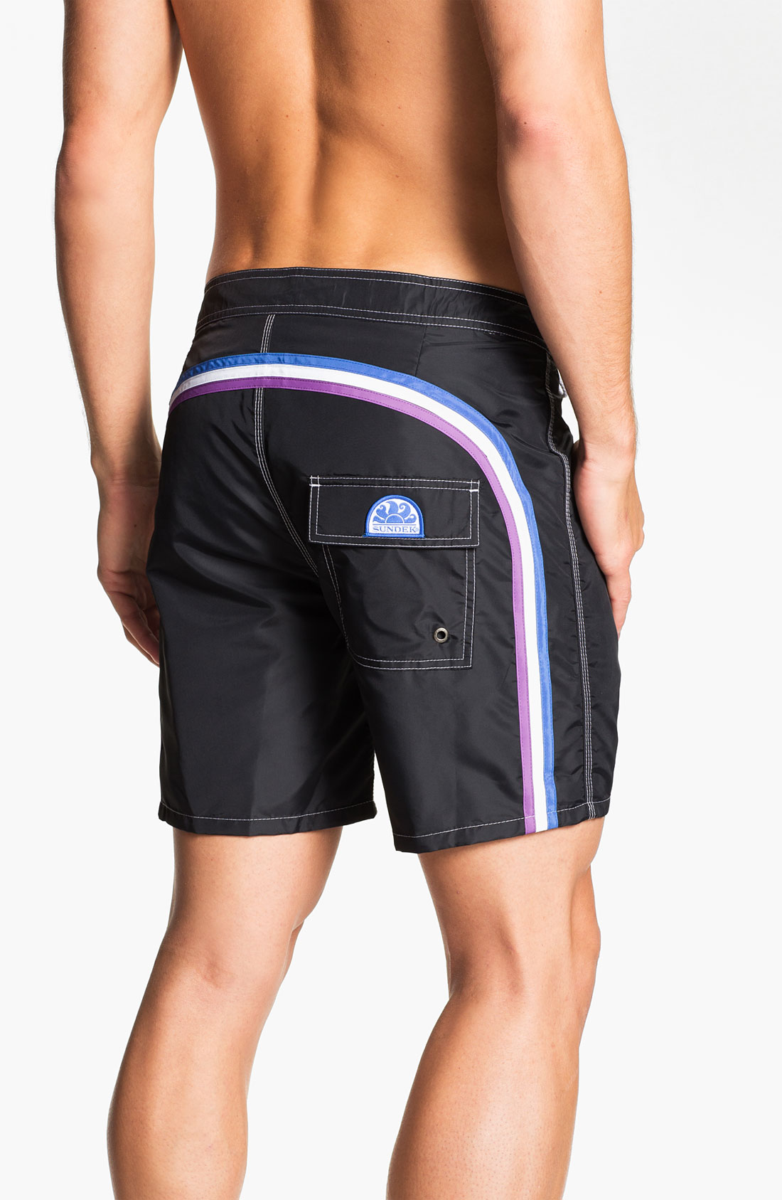 Sundek Volley Swim Shorts In Black For Men Black Blue Lyst