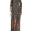 Theyskens' Theory Embellished Mesh Gown in Gray (mushroom) - Lyst