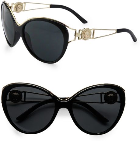 Versace Medusa Catseye Acetate Sunglasses in Black - Lyst