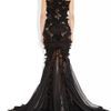 Alexander Mcqueen Embellished Silkchiffon and Lace Gown in Black - Lyst