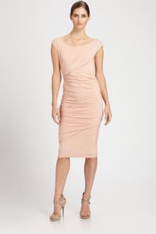 Donna Karan New York Cap Sleeve Drape Dress - Lyst