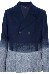 Frankie Morello Knit Detail Peacoat