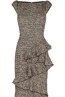 Karen Millen Woolly Tweed Collection Dress - Lyst