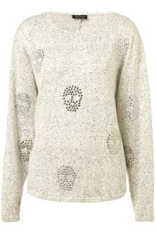 Topshop Crystal Skull Textured Sweat - Lyst