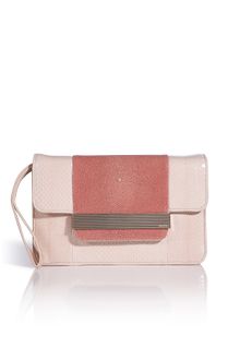 Emilio Pucci Tonal Rose Snakeskinstingray Clutch - Lyst