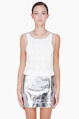 Simone Rocha Cream Tweed Net Top