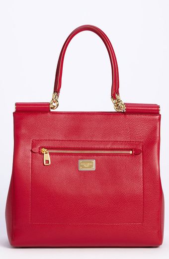 Dolce & Gabbana Miss Sicily Leather Shopper - Lyst