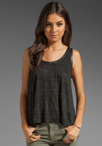 Enza Costa Speckled Jersey Chiffon Panel Tank - Lyst