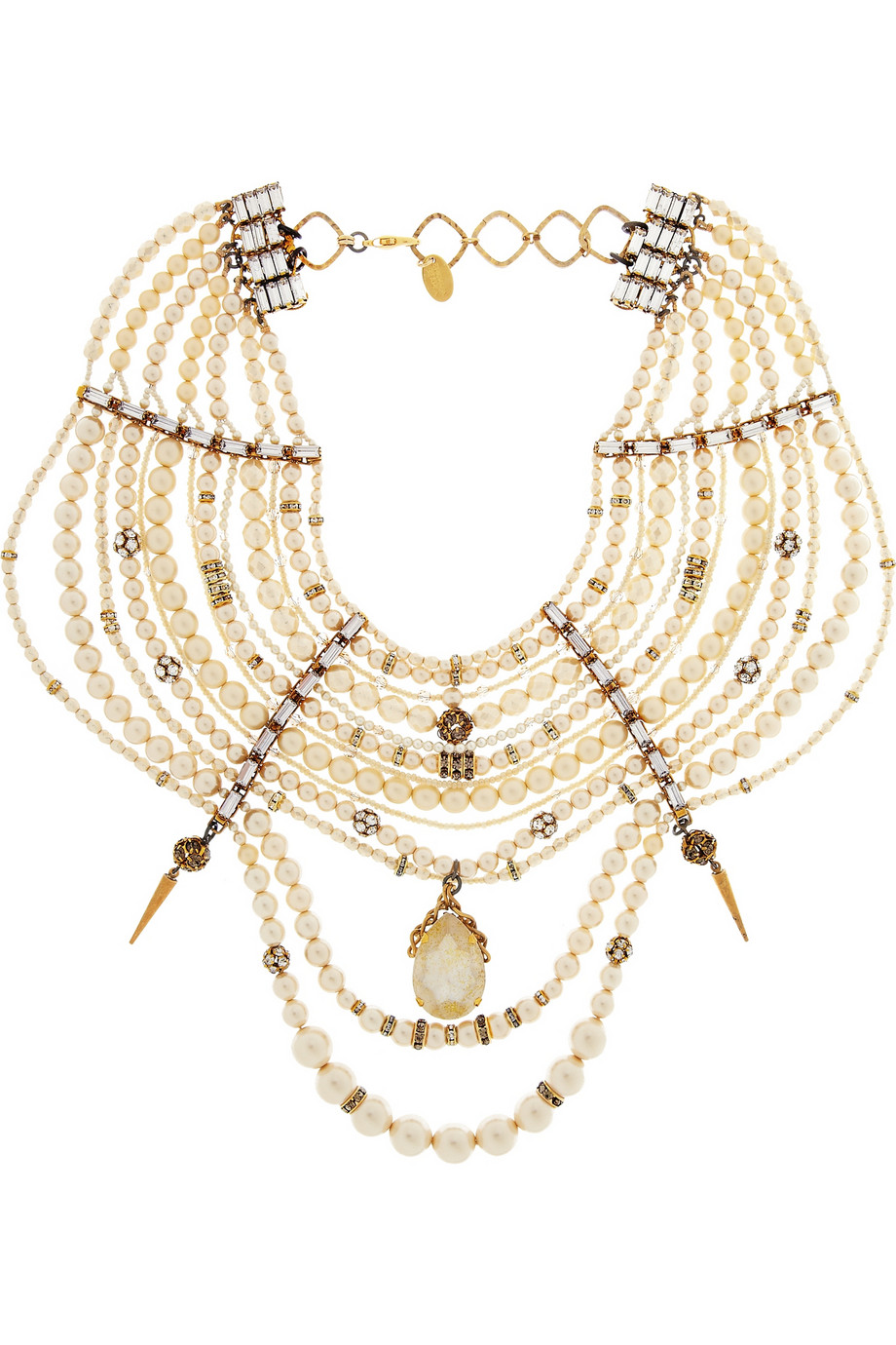 Erickson Beamon Girly Queen Goldplated Swarovski Pearl And Crystal Necklace In Gold Lyst