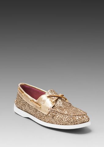 Sperry Top-sider Ao 2eye Boat Shoe in Gold Glitterpatent - Lyst