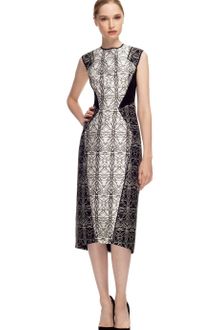 Bibhu Mohapatra Filigree Print Waist Inset Dress - Lyst