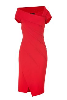 Donna Karan New York Lipstick Red Sculpted Cap Sleeve Dress - Lyst