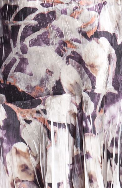 Komarov Floral Print Crinkle Charmeuse Dress in Purple (purple night